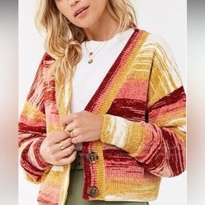 Forever 21 | Sunset Striped Chenille Cardigan | Size Medium
